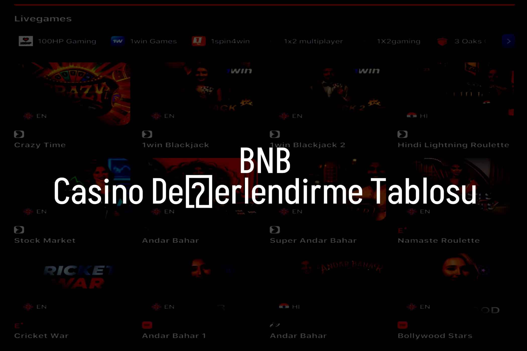 Casino Değerlendirme Tablosu
